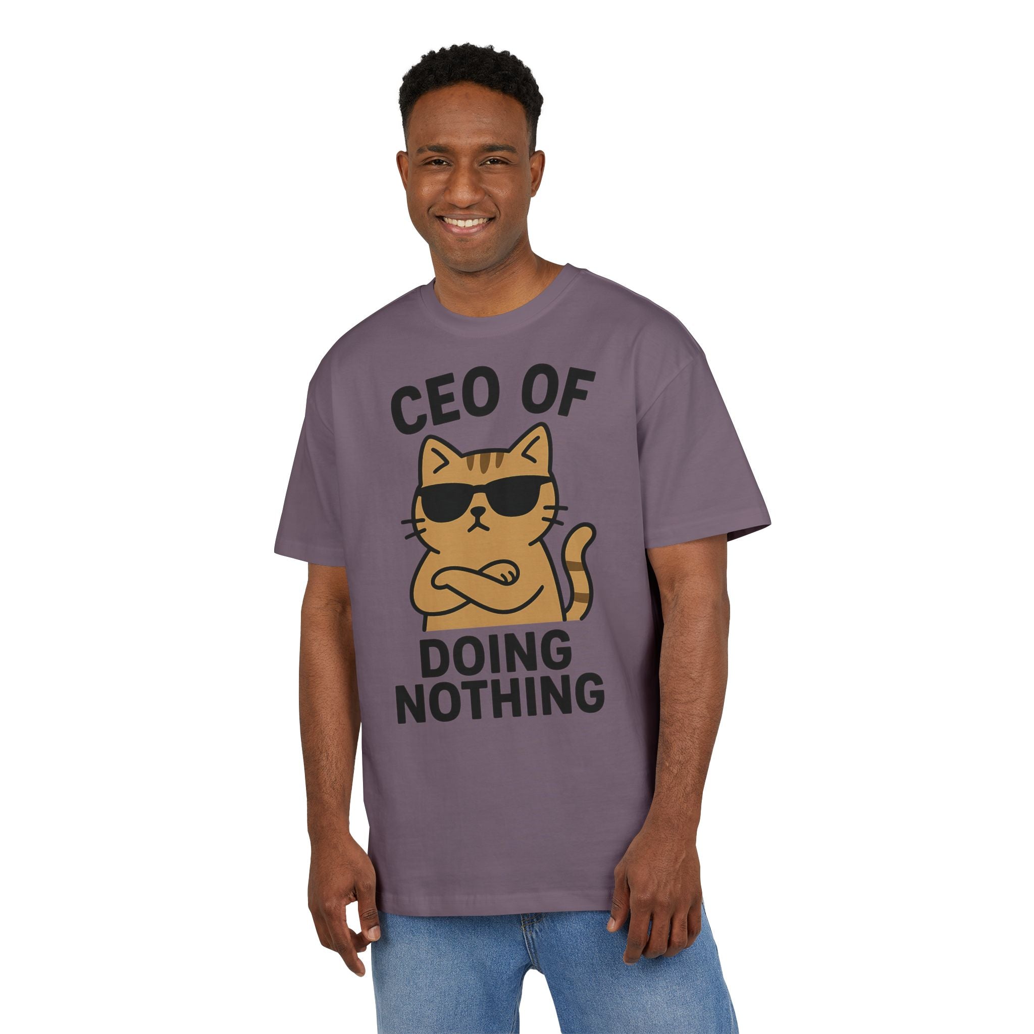 Lustiges Katzen T-Shirt, Unisex Heavy Oversize T-Shirt, CEO of Doing Nothing