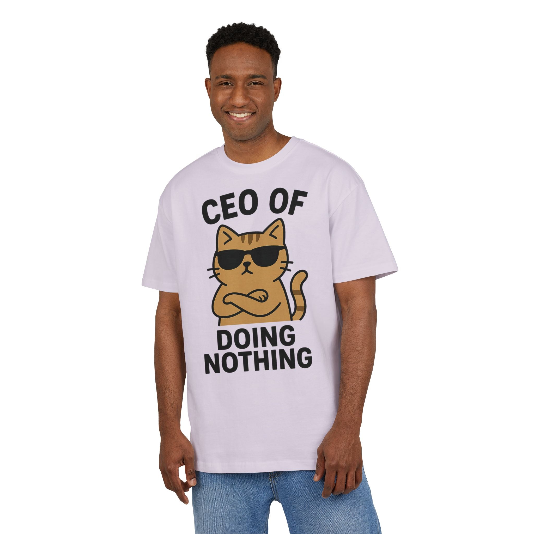Lustiges Katzen T-Shirt, Unisex Heavy Oversize T-Shirt, CEO of Doing Nothing