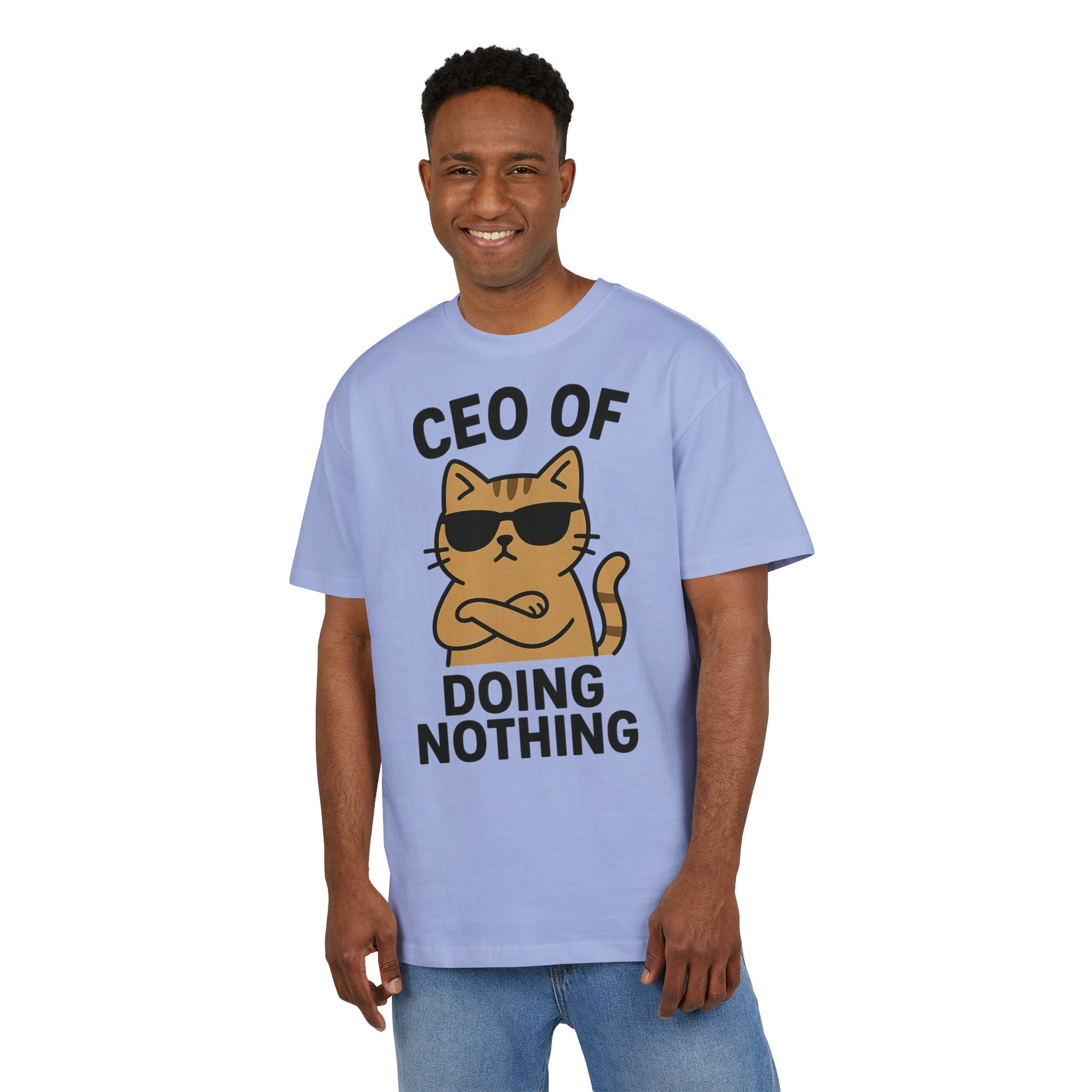 Lustiges Katzen T-Shirt, Unisex Heavy Oversize T-Shirt, CEO of Doing Nothing