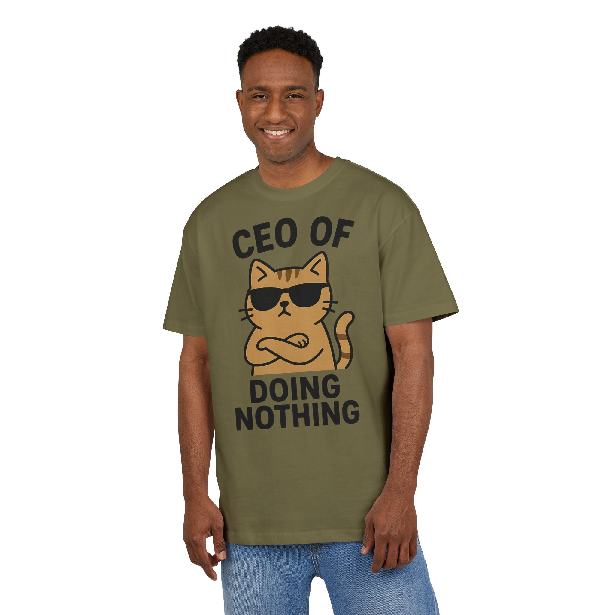 Lustiges Katzen T-Shirt, Unisex Heavy Oversize T-Shirt, CEO of Doing Nothing