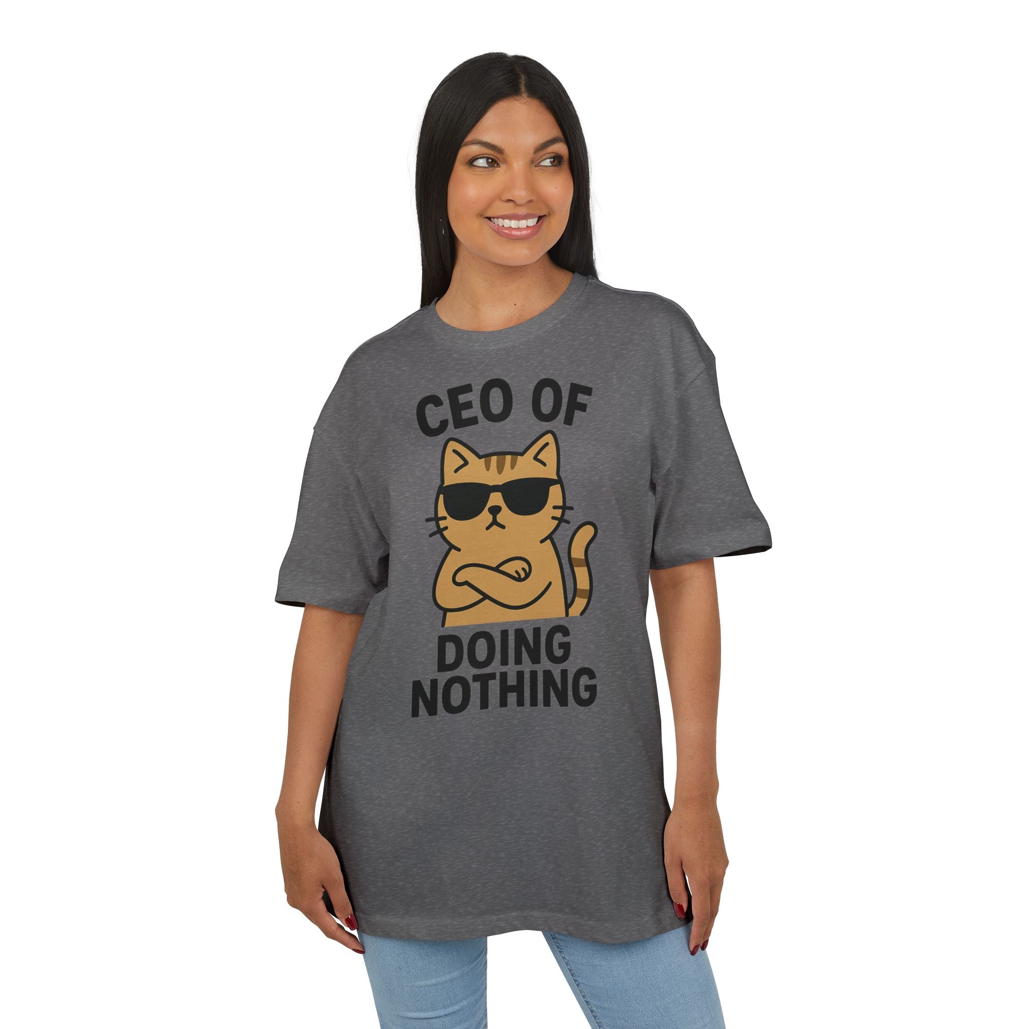 Lustiges Katzen T-Shirt, Unisex Heavy Oversize T-Shirt, CEO of Doing Nothing