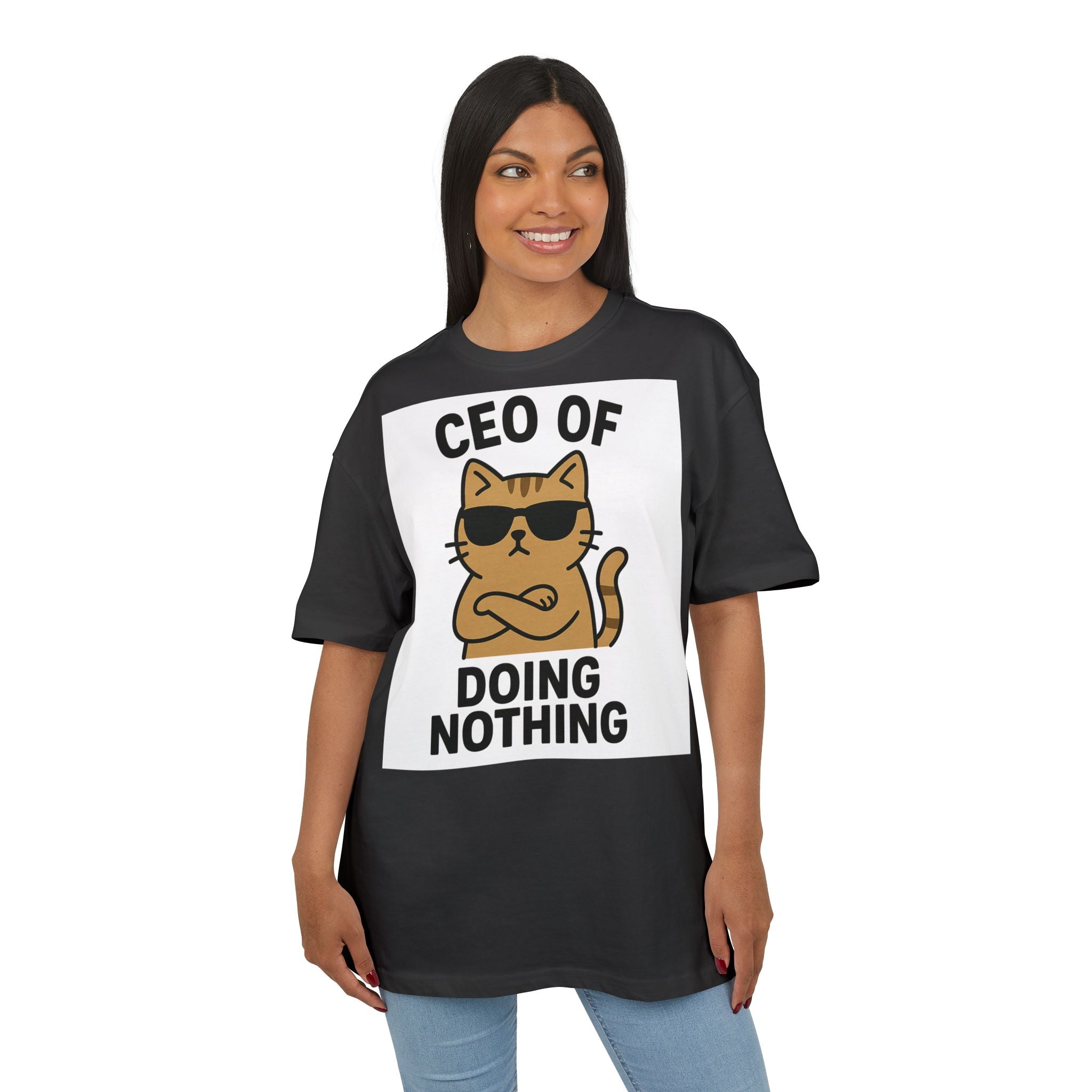 Lustiges Katzen T-Shirt, Unisex Heavy Oversize T-Shirt, CEO of Doing Nothing