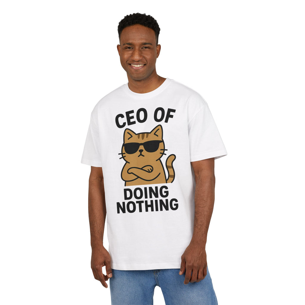 Lustiges Katzen T-Shirt, Unisex Heavy Oversize T-Shirt, CEO of Doing Nothing