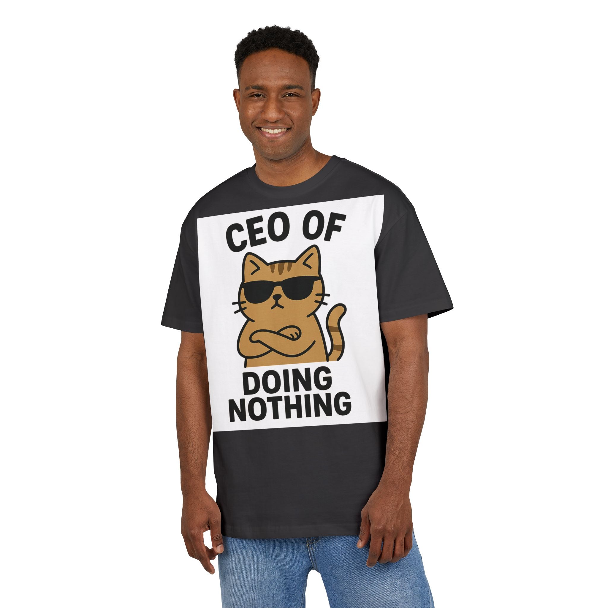 Lustiges Katzen T-Shirt, Unisex Heavy Oversize T-Shirt, CEO of Doing Nothing