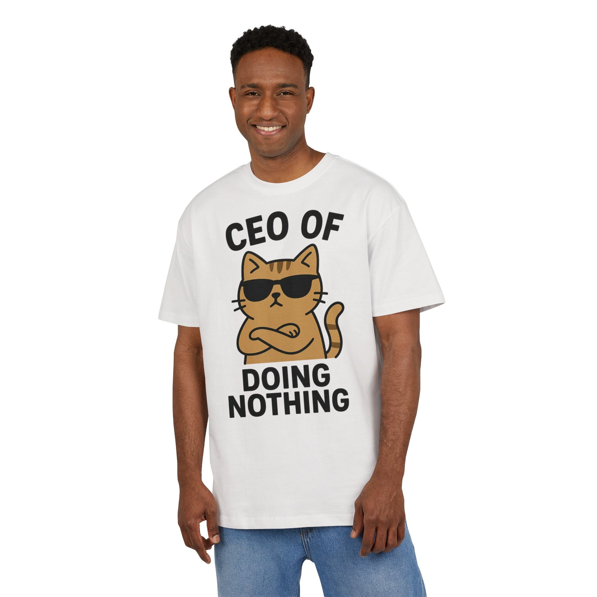 Lustiges Katzen T-Shirt, Unisex Heavy Oversize T-Shirt, CEO of Doing Nothing