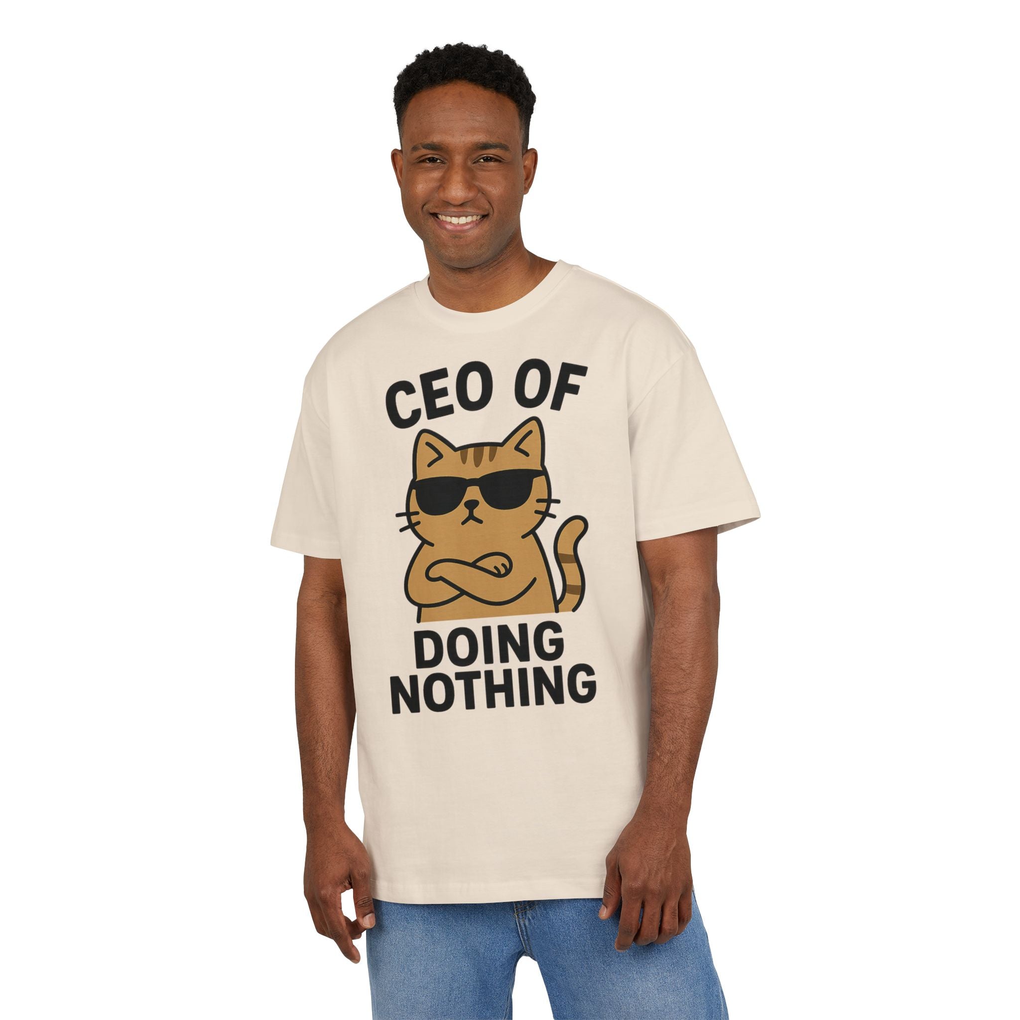 Lustiges Katzen T-Shirt, Unisex Heavy Oversize T-Shirt, CEO of Doing Nothing