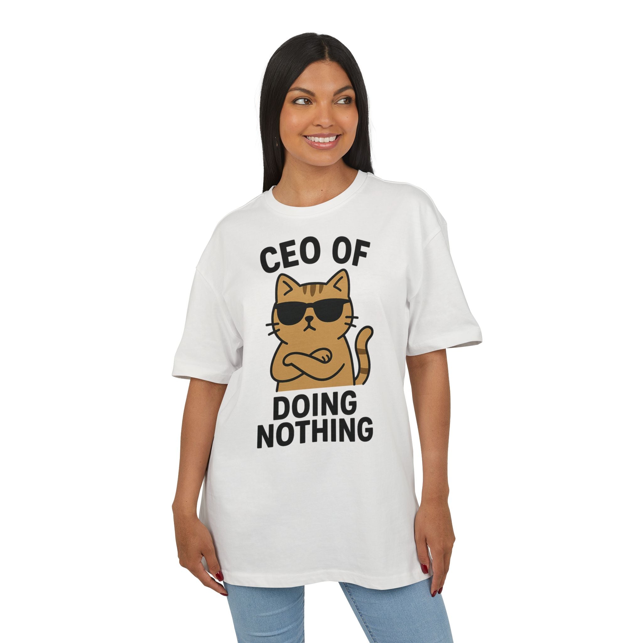 Lustiges Katzen T-Shirt, Unisex Heavy Oversize T-Shirt, CEO of Doing Nothing