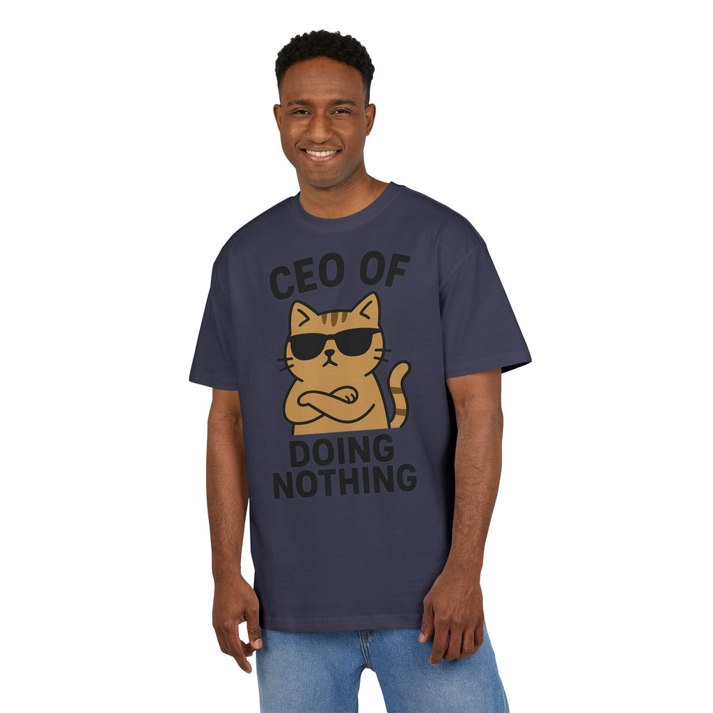 Lustiges Katzen T-Shirt, Unisex Heavy Oversize T-Shirt, CEO of Doing Nothing